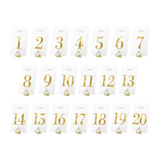 Picture of TRANSPARENT TABLE NUMBERS 7X12CM - 20 PACK